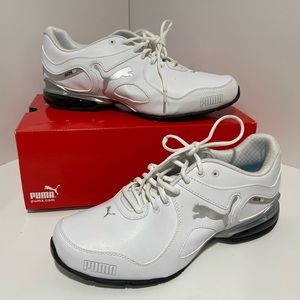 NWOT PUMA | WHITE/SILVER RUNNING ECO ORTHOLITE LACE UP ATHLETIC SHOES | SIZE 11